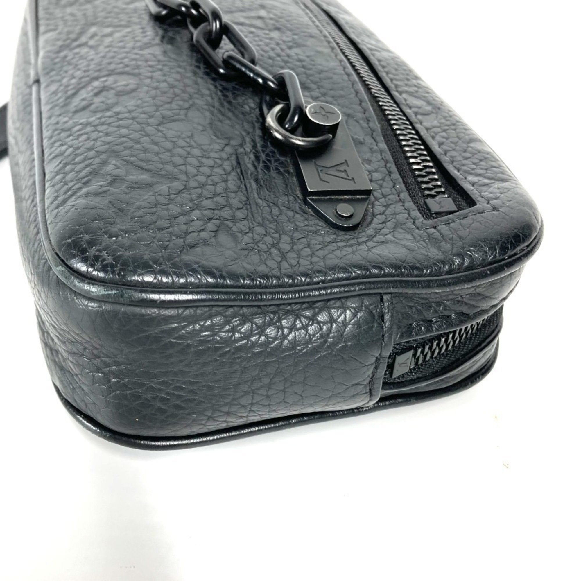 Louis Vuitton Black Noir Leather Clutch Bag Pouch