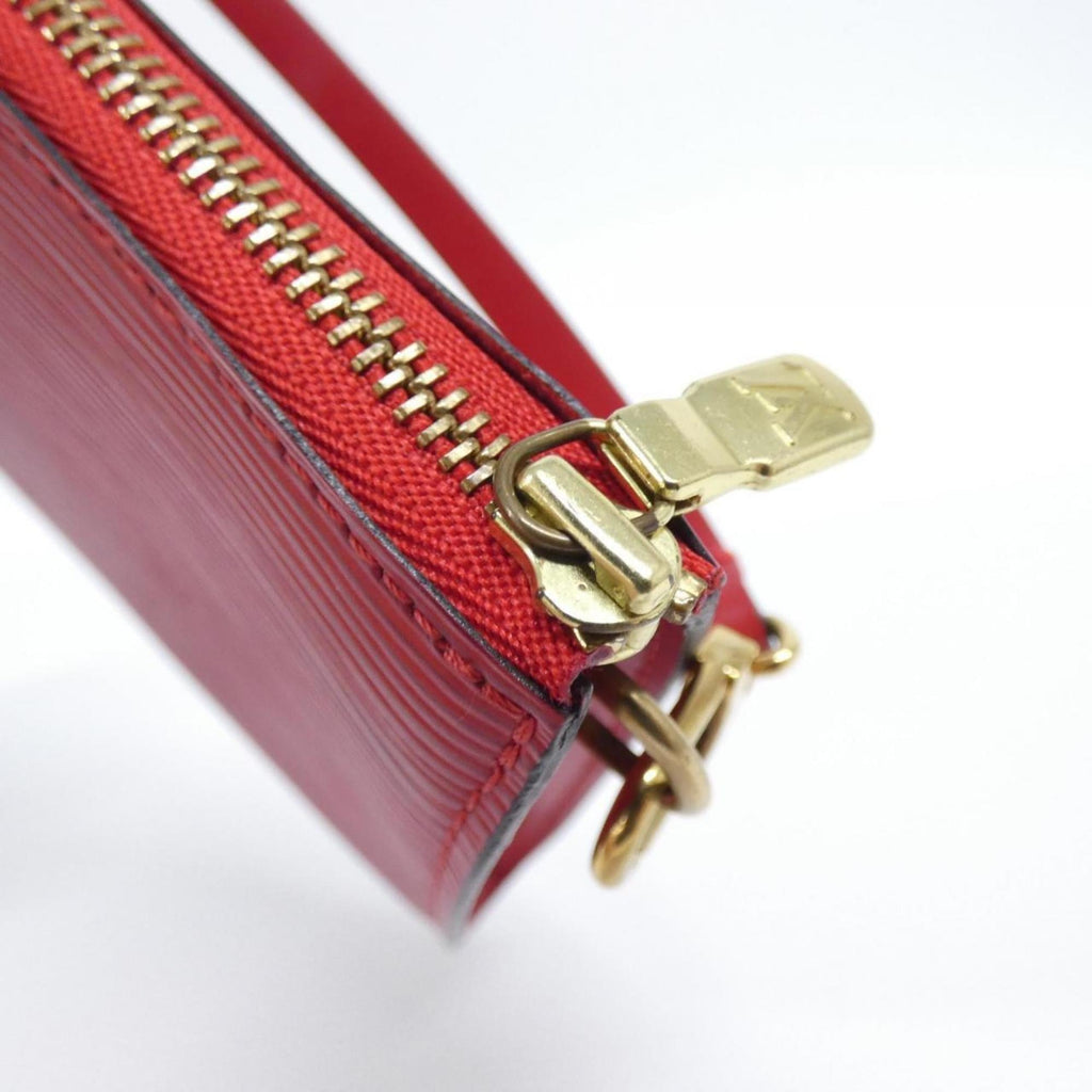 Louis Vuitton Red Color Leather Pochette Pouch