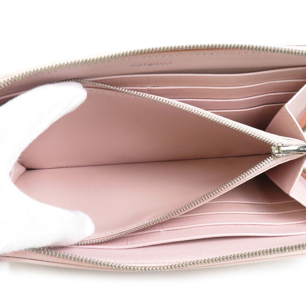 Balenciaga Light Pink Leather Long Wallet (Bi-Fold)
