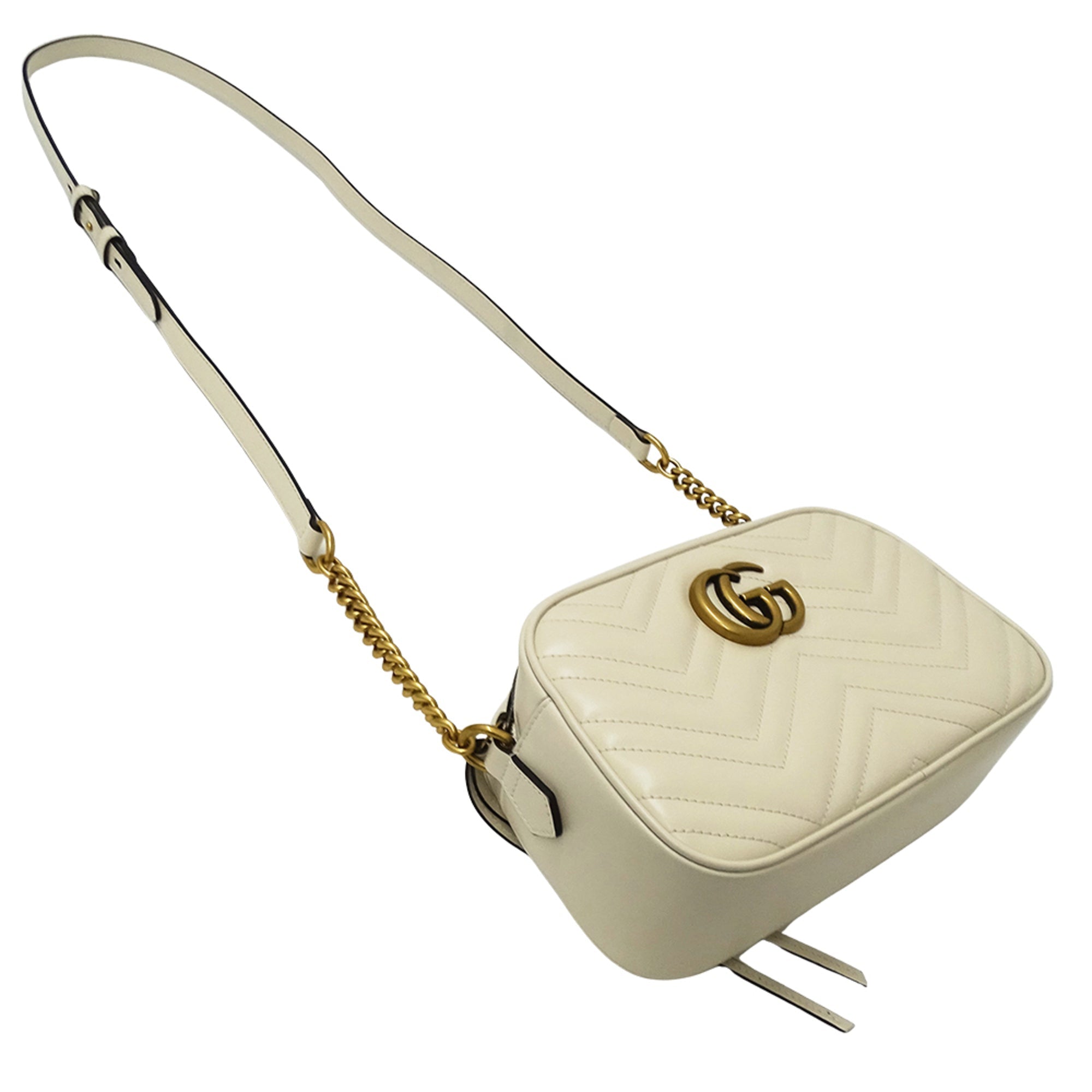 Gucci White Leather Handbag Shoulder Bag (Pre-Owned)