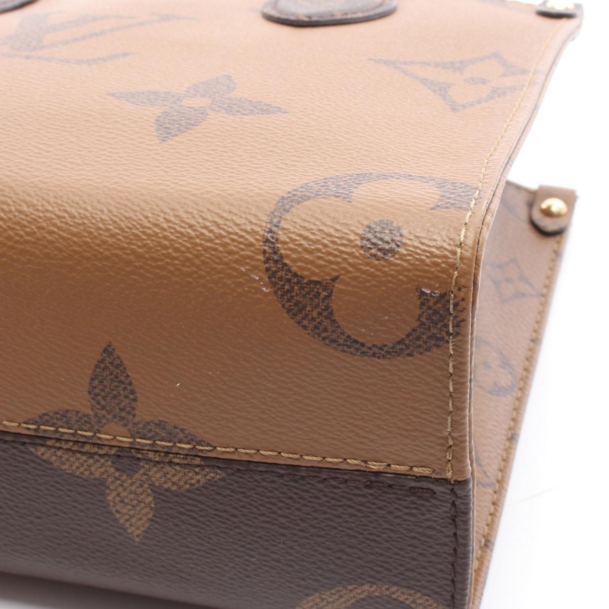 Louis Vuitton Beige Brown Monogram Reverse Coated Canvas Handbag Pouch