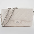 Chanel Matelasse White Caviar Leather Shoulder Bag