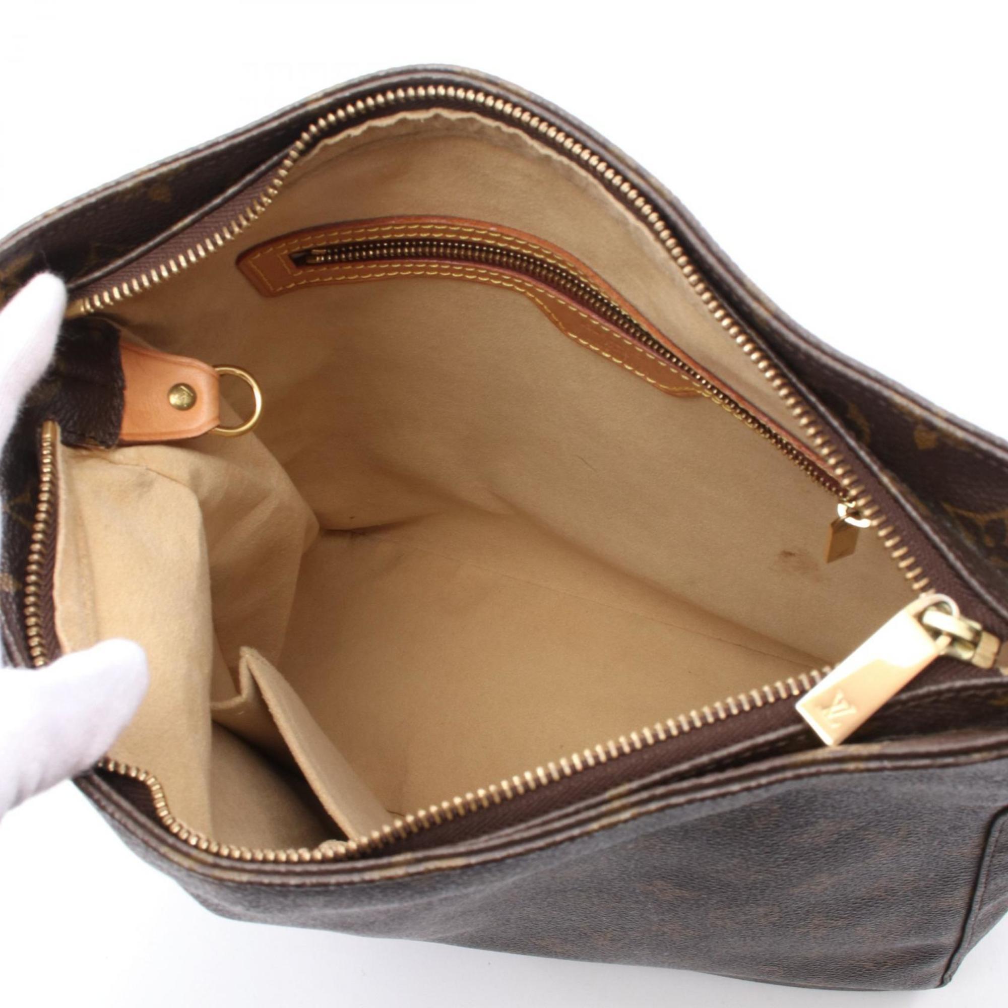 Louis Vuitton Monogram Brown Coated Canvas Leather Shoulder Bag