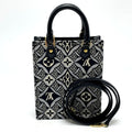 Louis Vuitton Black Blue Jacquard Handbag
