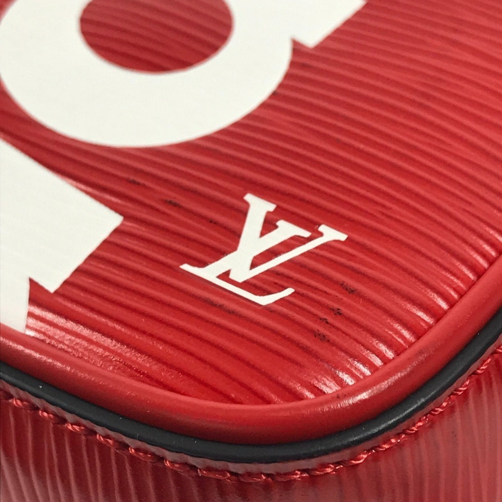 Louis Vuitton Red Color White Epi Leather Pochette Shoulder Bag