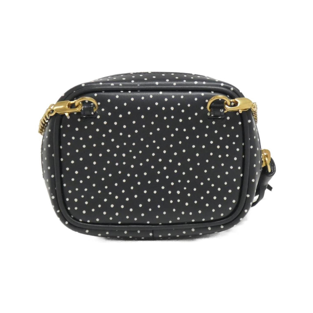 Saint Laurent Black White Leather Handbag Shoulder Bag (Pre-Owned)
