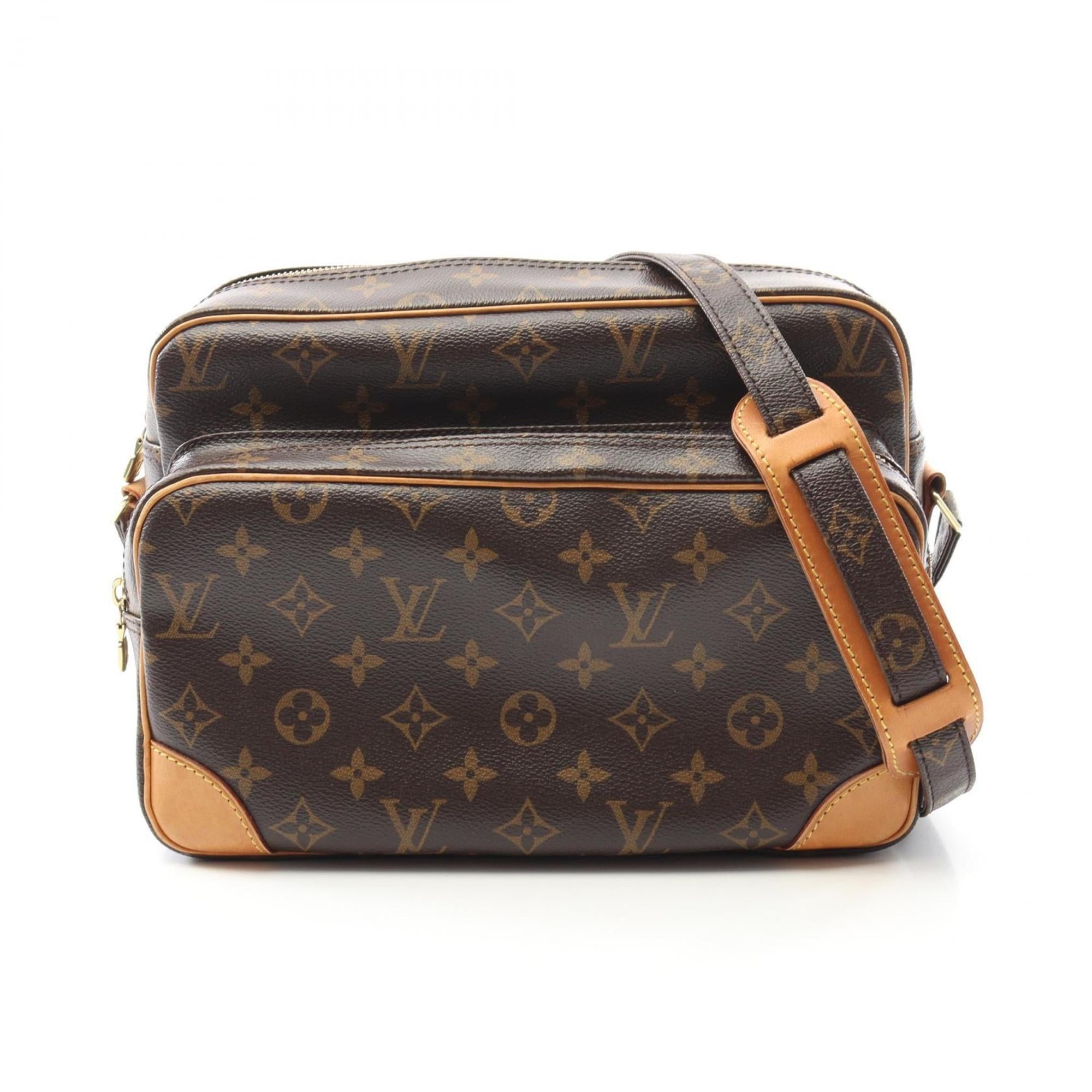 Louis Vuitton Brown Coated Canvas Leather Shoulder Bag