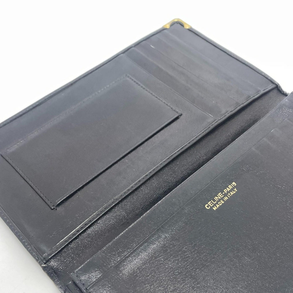 Celine Black Leather Long Wallet (Bi-Fold)