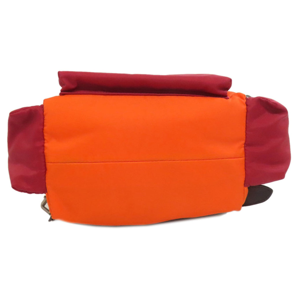 Burberry Orange Red Color Nylon Backpack