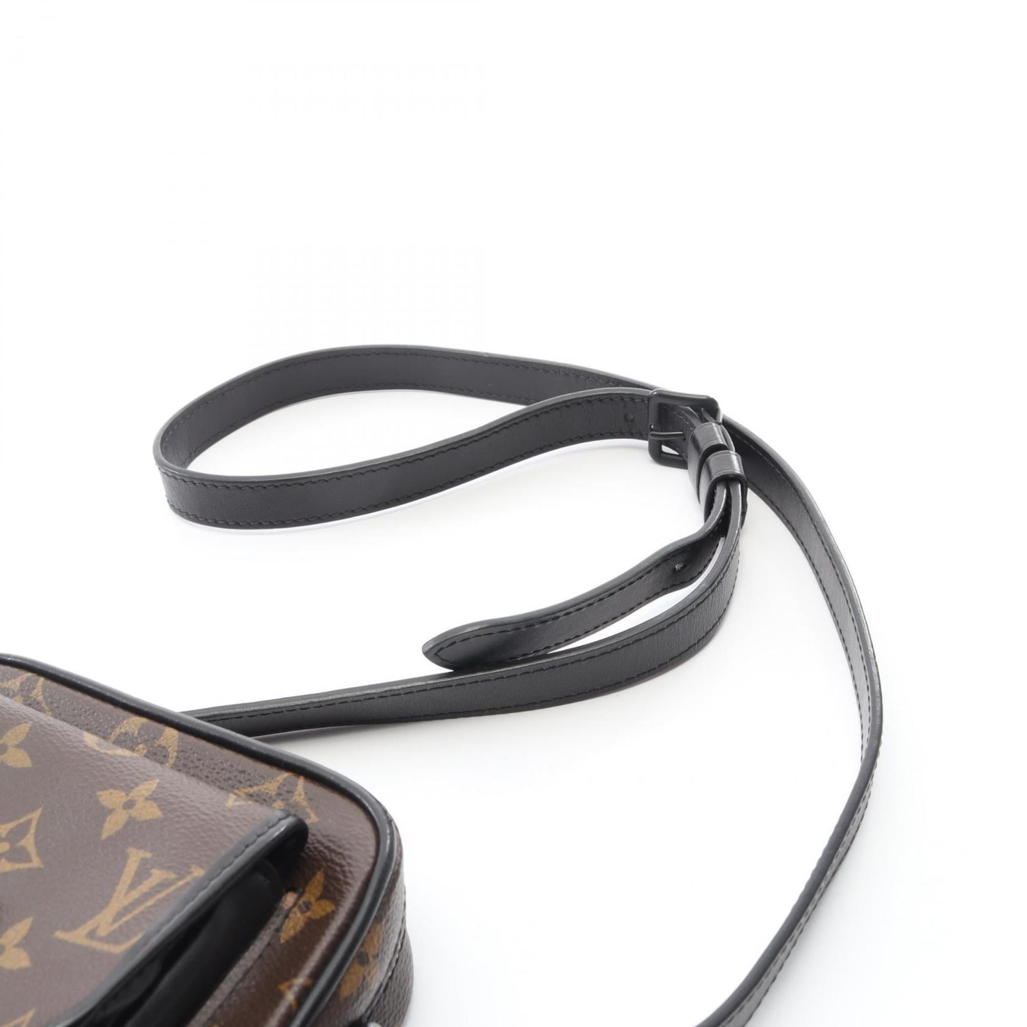 Louis Vuitton Black Brown Monogram Macassar Coated Canvas Leather Handbag Shoulder Bag