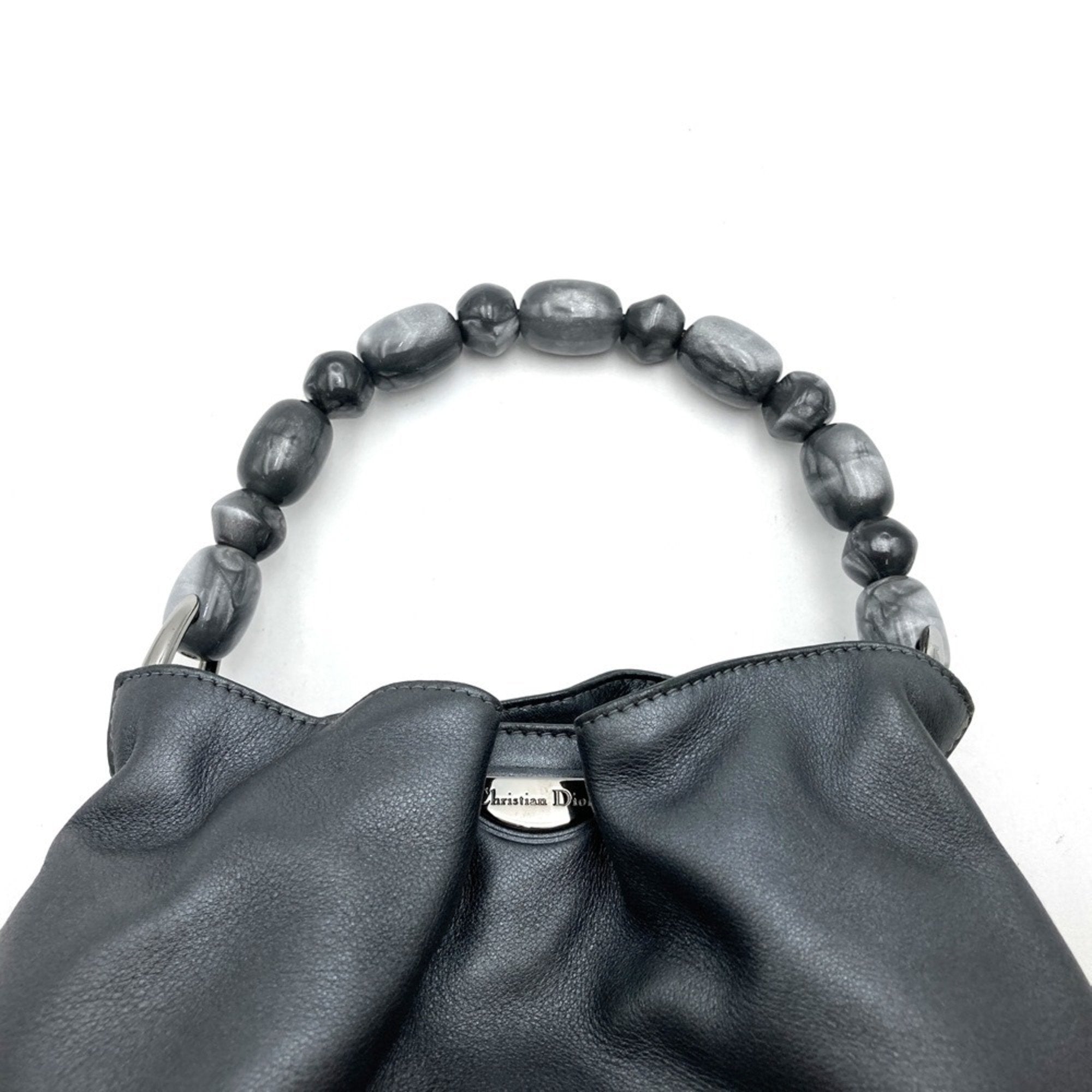 Christian Dior Gray Leather Handbag (Pre-Owned)