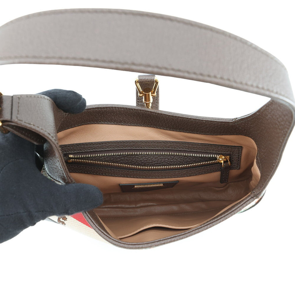 Gucci Brown Multi-Color Canvas Leather Handbag Shoulder Bag (Pre-Owned)