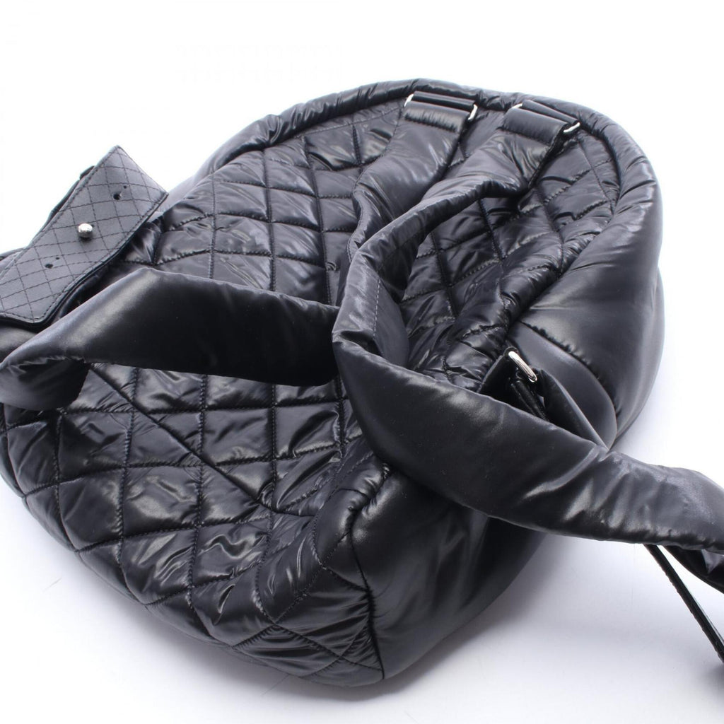Chanel Black Nylon Leather Backpack