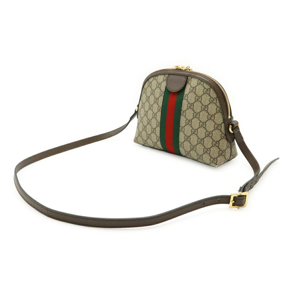 Gucci Sherry Line Beige Brown Green Red Color Gg Supreme Canvas Pvc Coated Canvas Pochette Shoulder Bag (Pre-Owned)