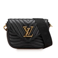 Louis Vuitton Black Noir Leather Pochette Shoulder Bag