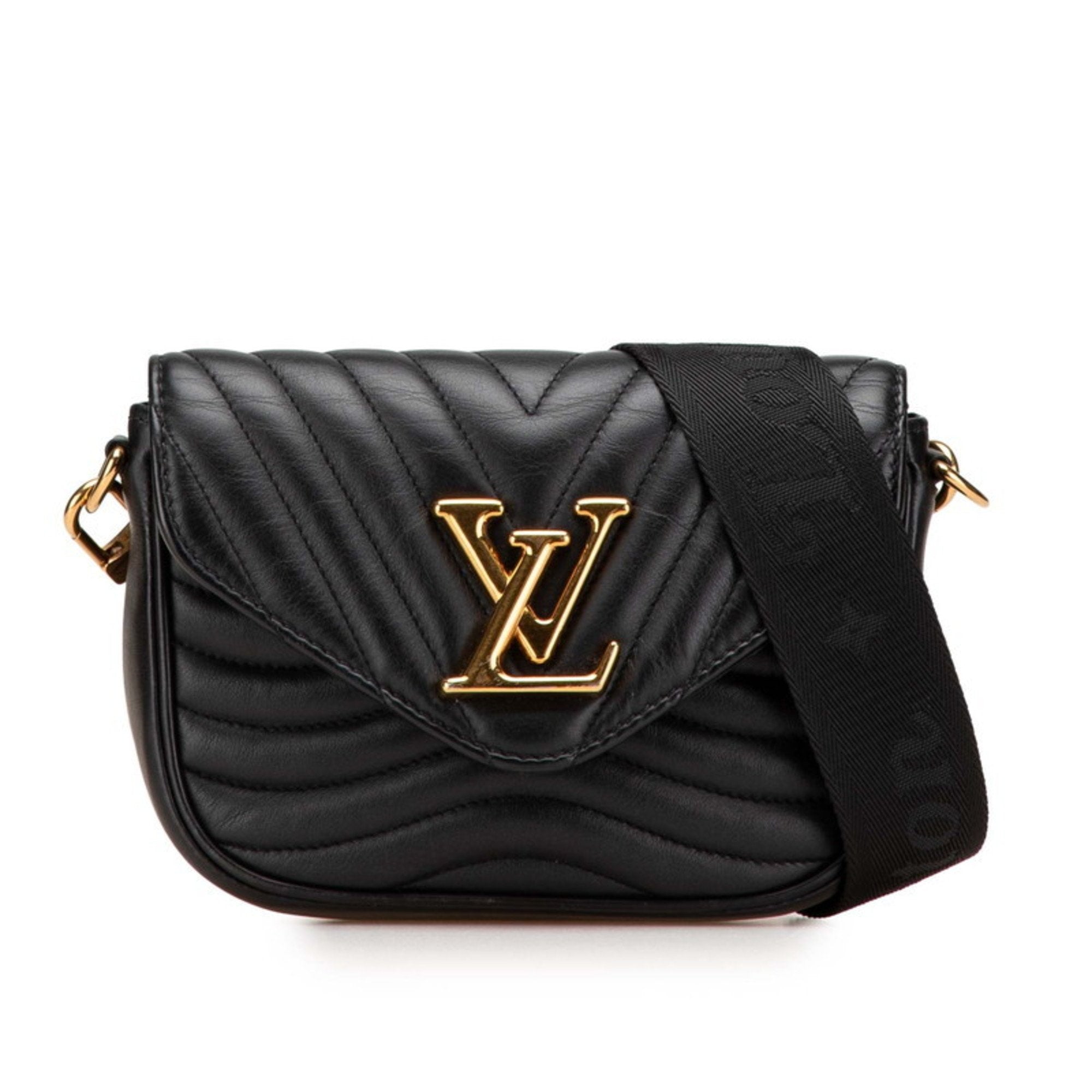 Louis Vuitton Black Noir Leather Pochette Shoulder Bag