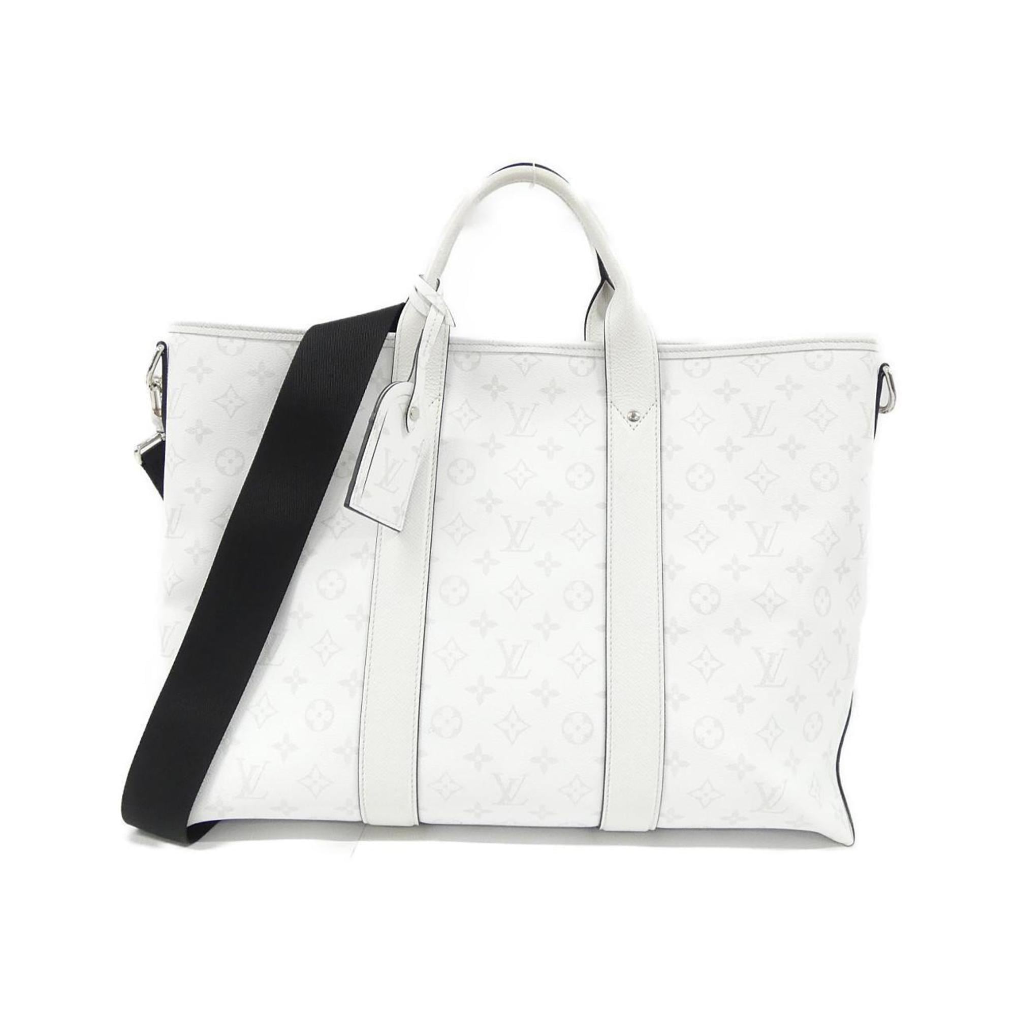 Louis Vuitton White Coated Canvas Leather Handbag