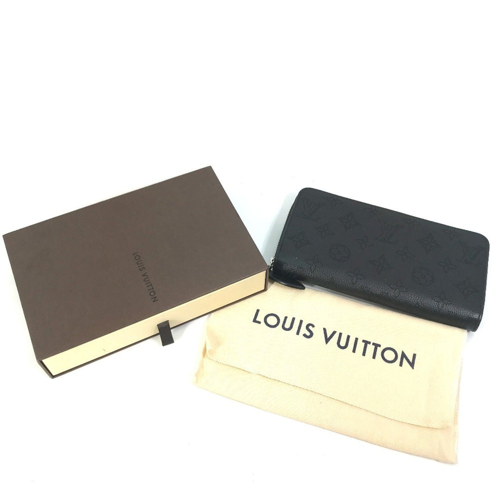 Louis Vuitton Black Mahina Leather Long Wallet