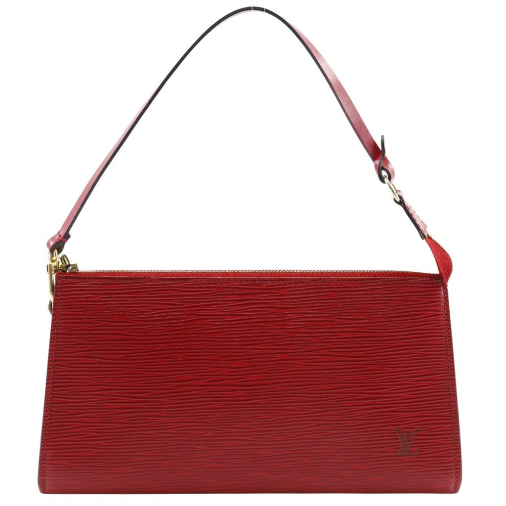 Louis Vuitton Castilian Red Red Color Epi Leather Pochette Pouch