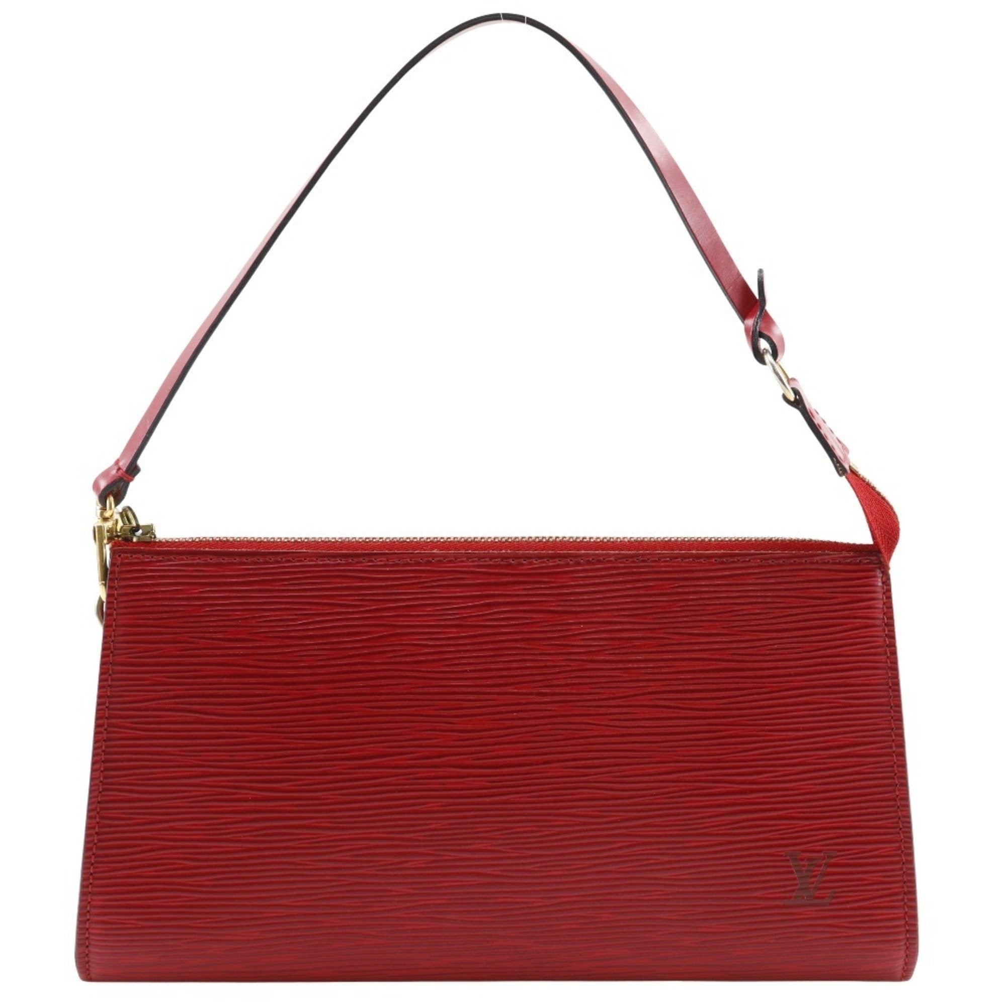 Louis Vuitton Castilian Red Red Color Epi Leather Pochette Pouch
