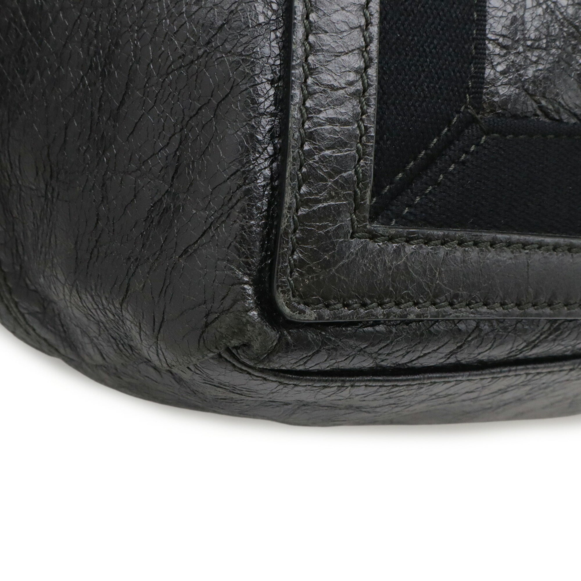 Balenciaga Black Leather Handbag Tote