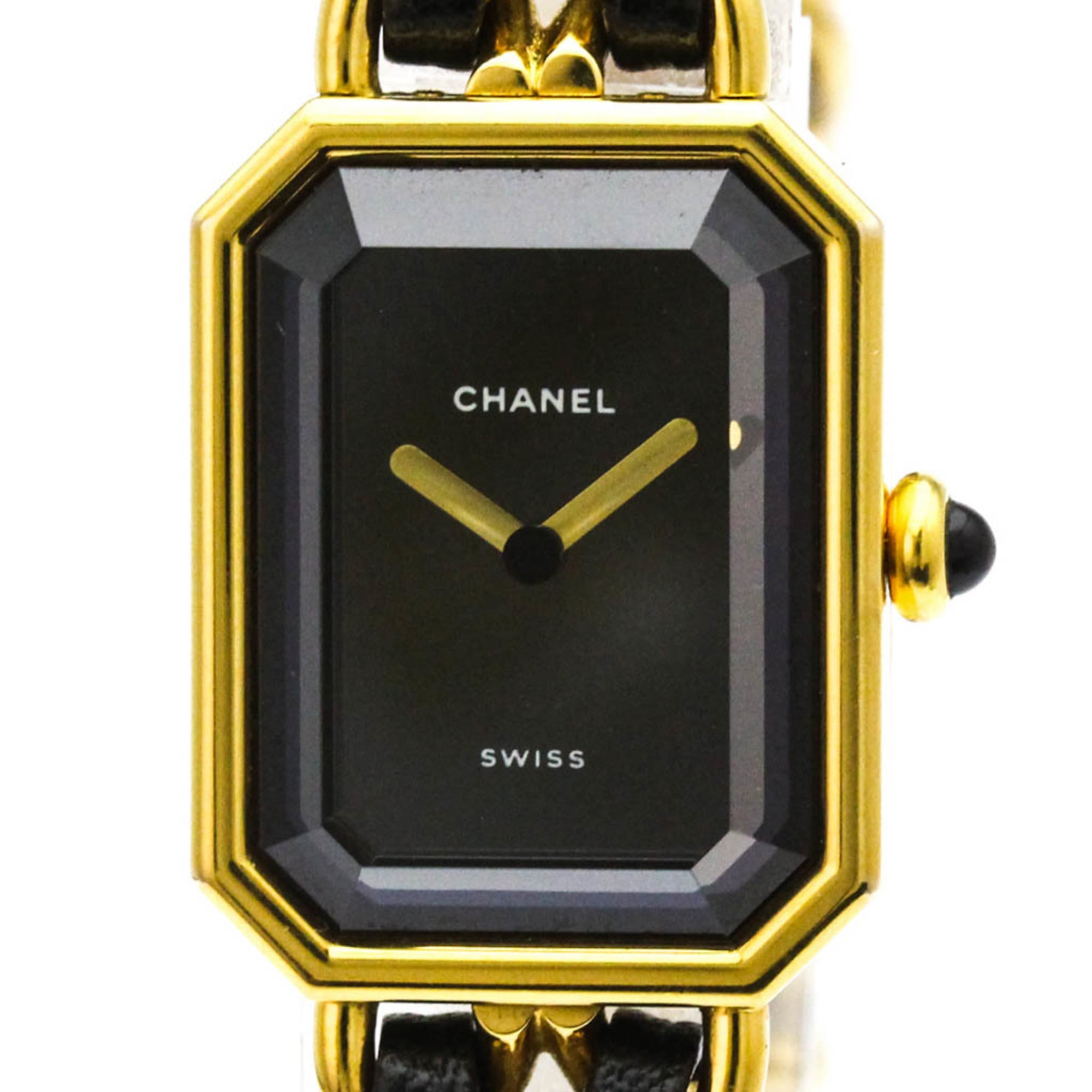 Chanel Premiere Rock Quartz Watch Plated Metal And Leather Watch