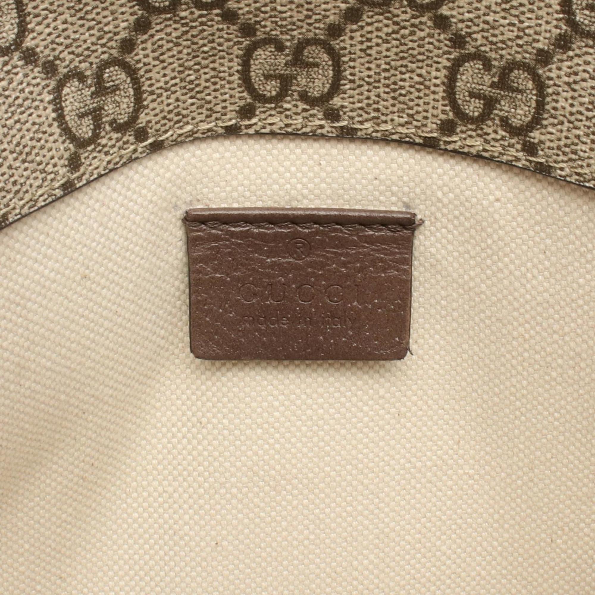 Gucci Beige Brown Pvc Coated Canvas Leather Fanny Pack (Pre-Owned)