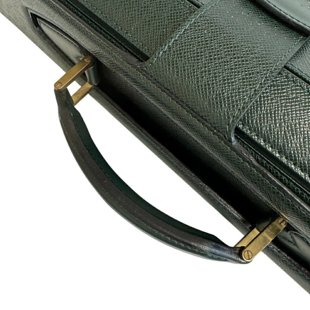Louis Vuitton Taiga Green Taiga Leather Briefcase