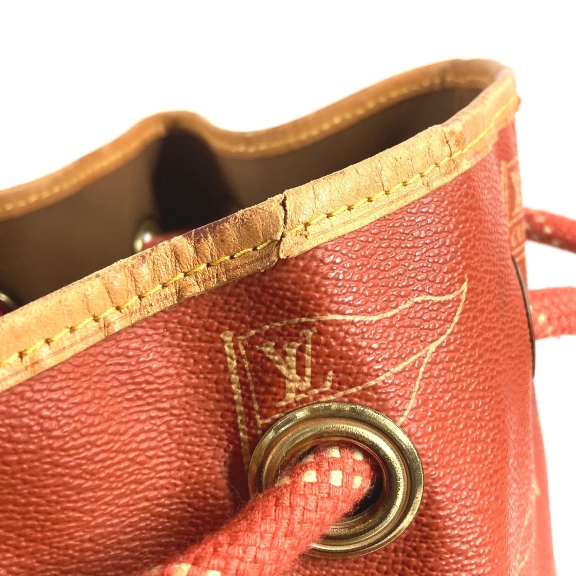 Louis Vuitton Orange Leather Canvas Shoulder Bag