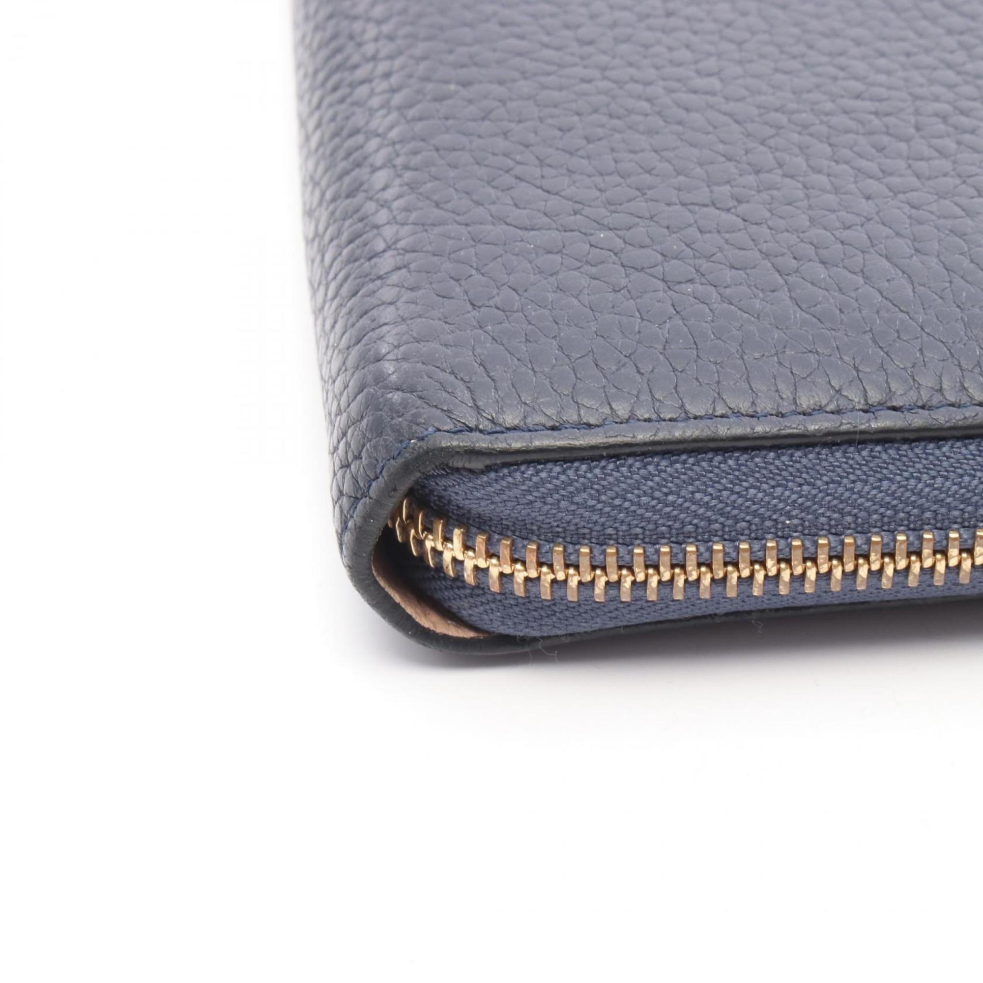 Louis Vuitton Navy Navy Blue Leather Long Wallet