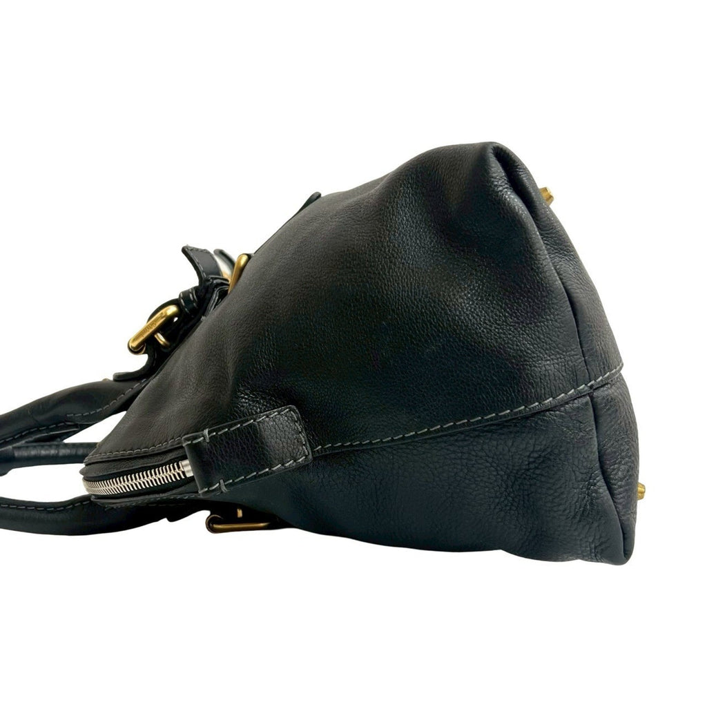 Chloé Black Leather Handbag Tote Bag (Pre-Owned)
