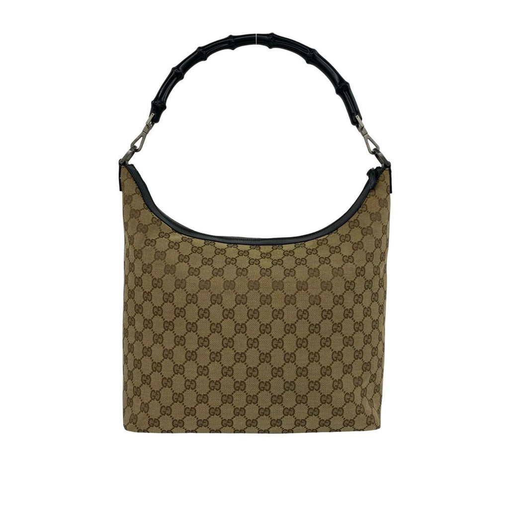 Gucci Brown Canvas Leather Handbag Shoulder Bag Tote Bag (Pre-Owned)