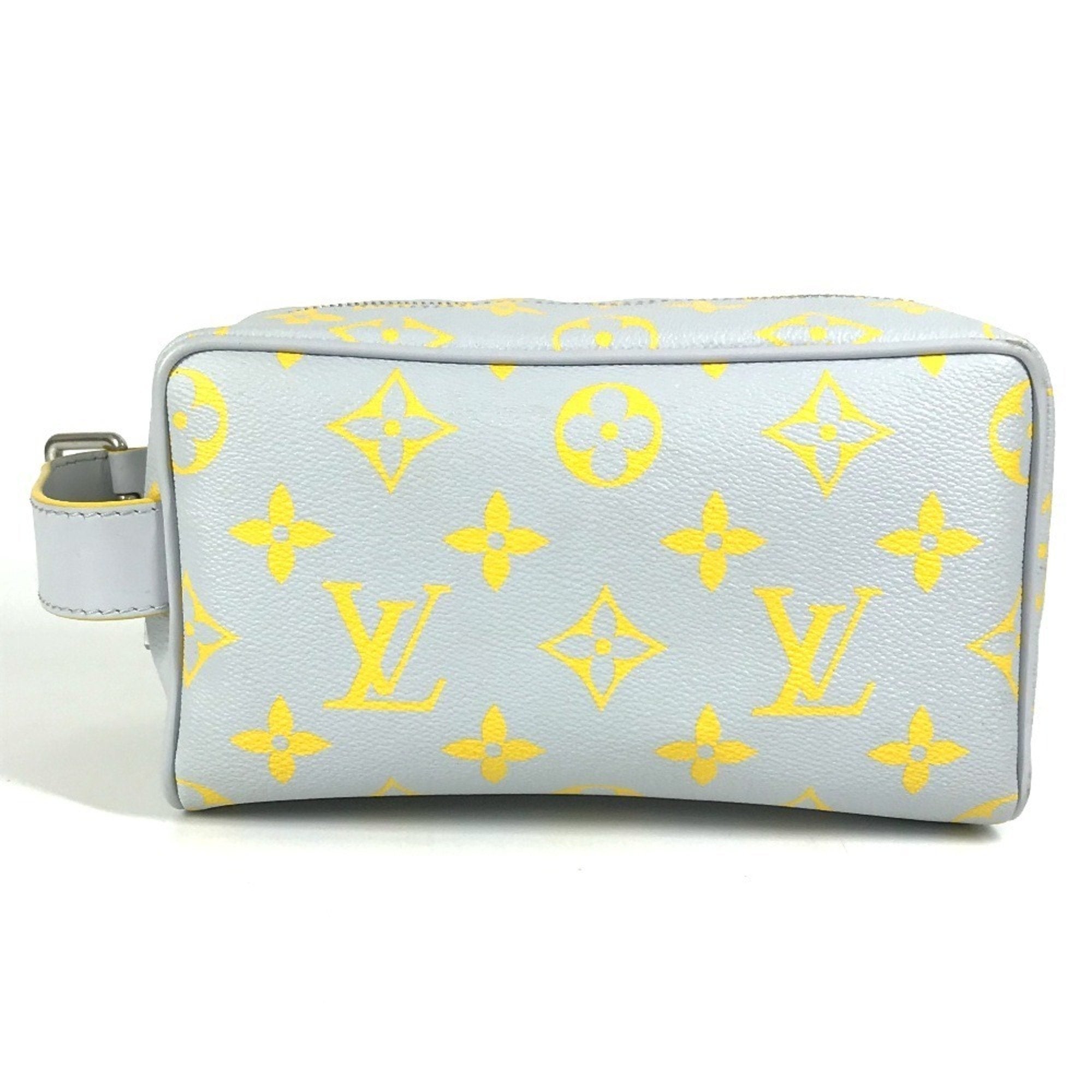 Louis Vuitton Gray Yellow Monogram Clutch Bag Pouch