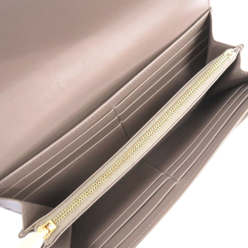 Celine Gray Leather Long Wallet (Bi-Fold)