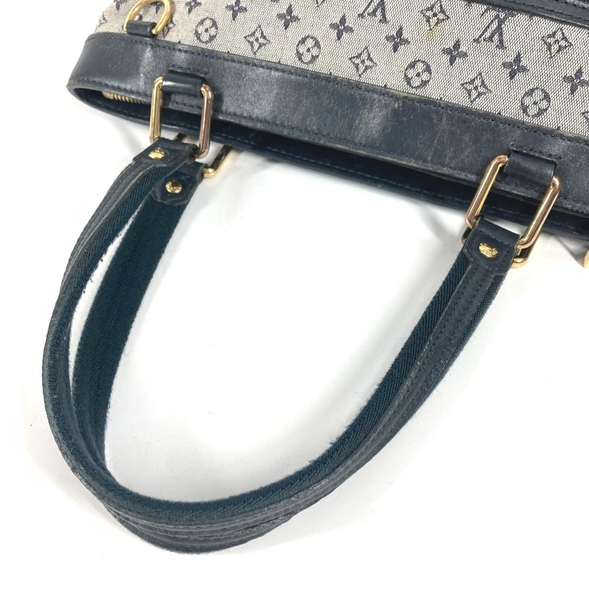 Louis Vuitton Navy Monogram Mini Canvas Leather Handbag Shoulder Bag Tote Bag