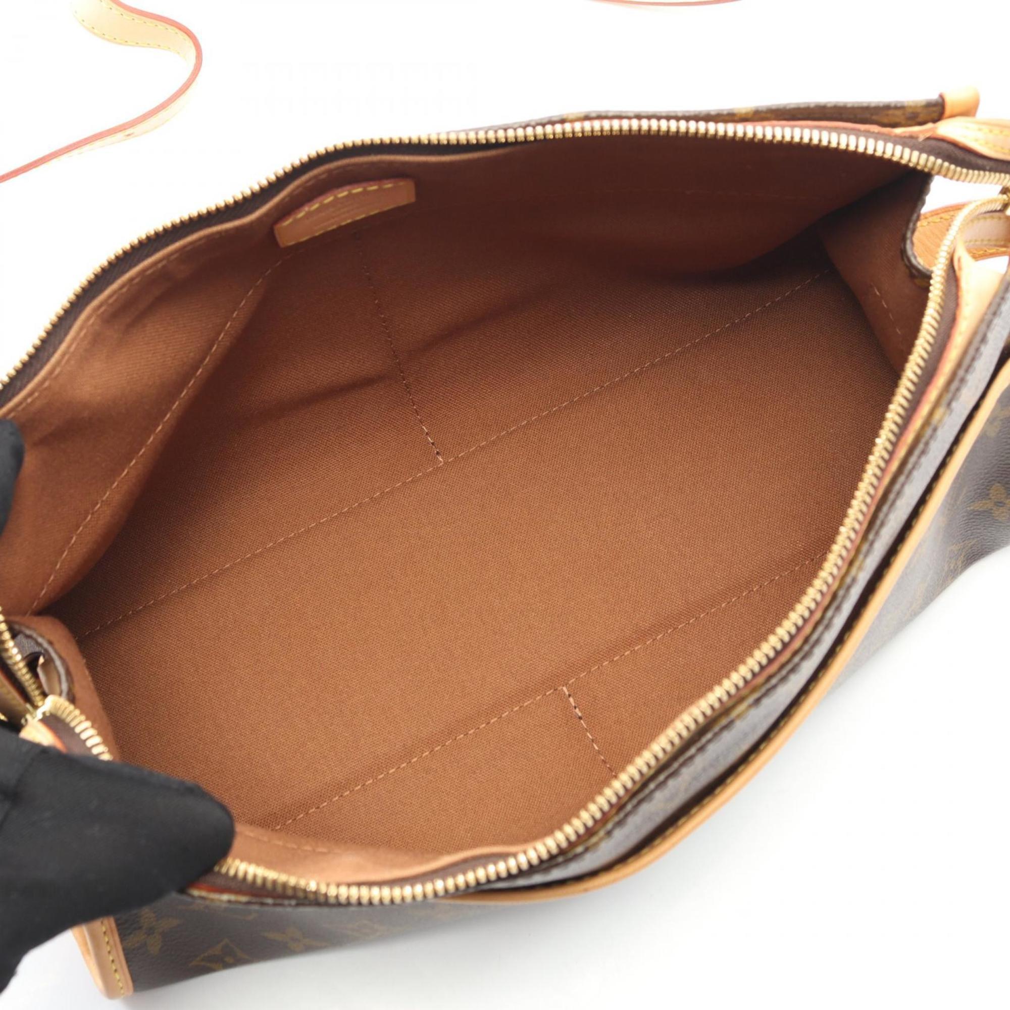 Louis Vuitton Brown Pvc Monogram Coated Canvas Leather Shoulder Bag