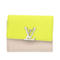 Louis Vuitton Beige Yellow Leather Wallet (Tri-Fold)