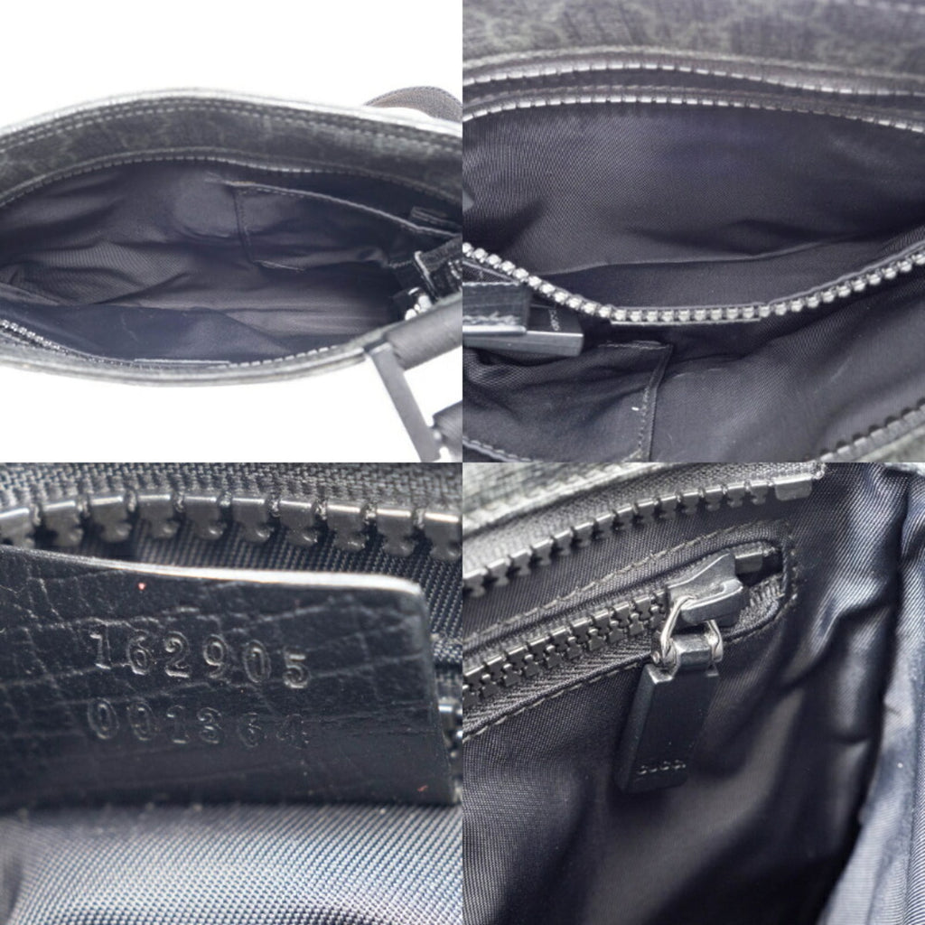 Gucci Gray Gg Supreme Leather Shoulder Bag (Pre-Owned)