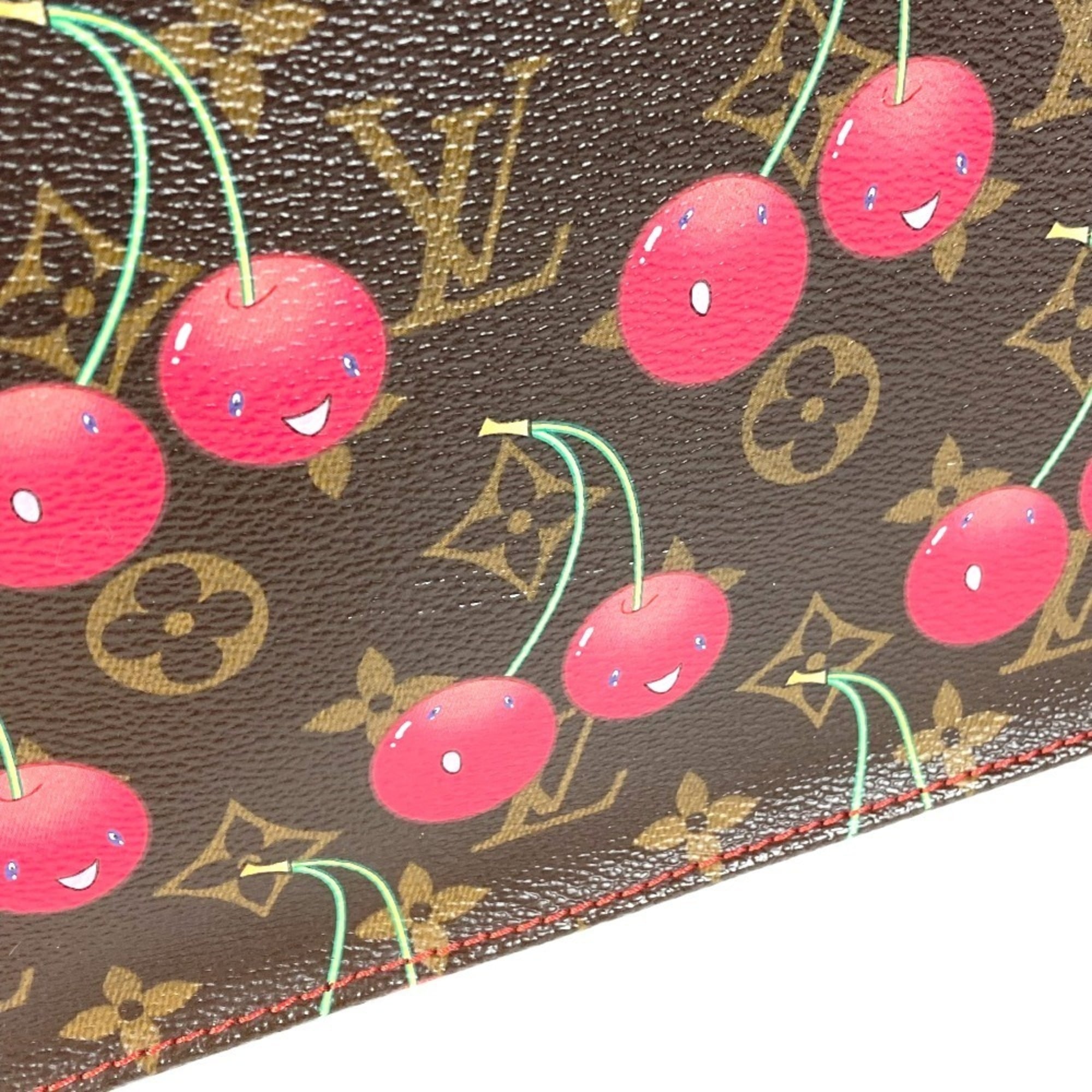 Louis Vuitton Brown Monogram Cherry Red Color Monogram Leather Shoulder Bag Tote Bag