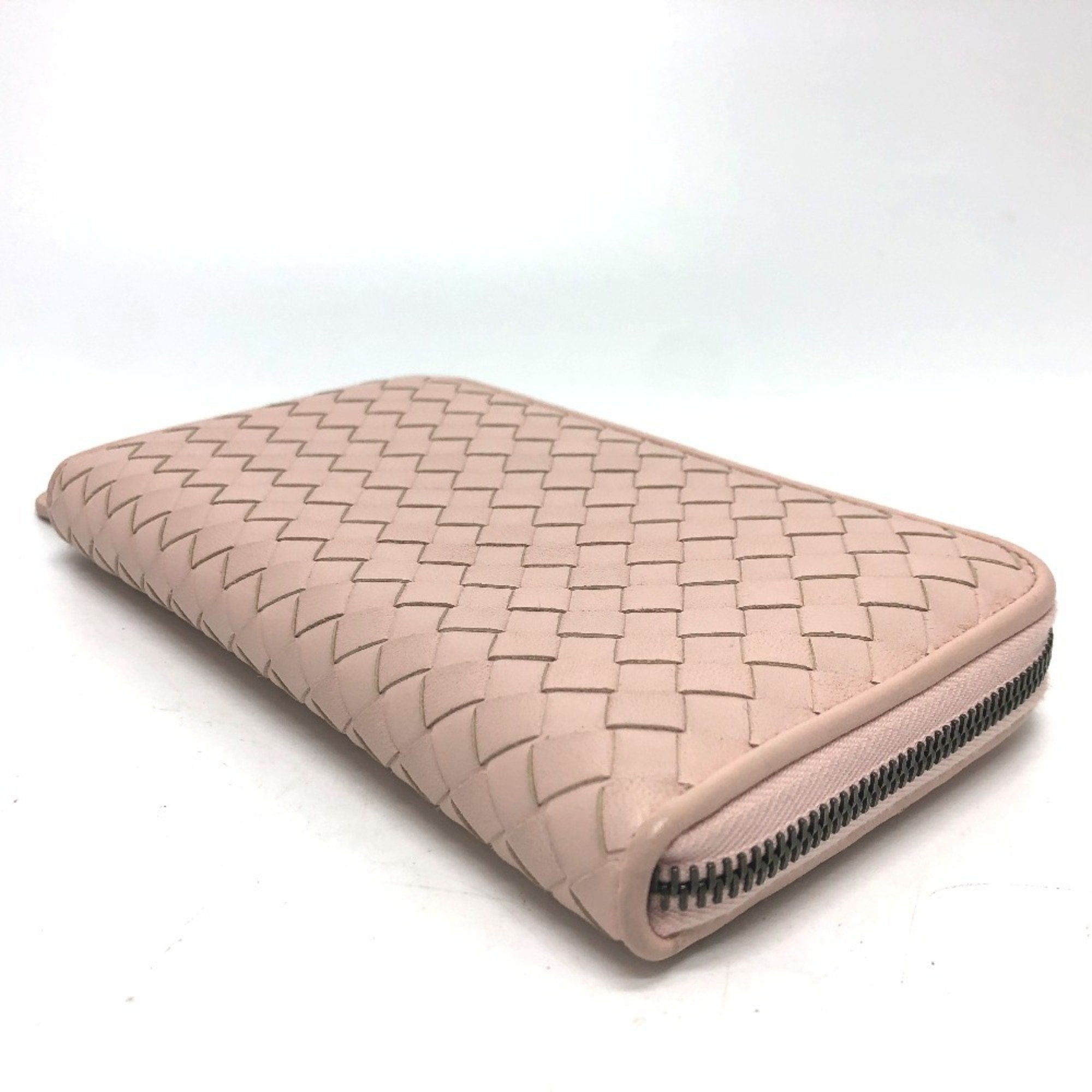 Bottega Veneta Pink Intrecciato Long Wallet (Bi-Fold)