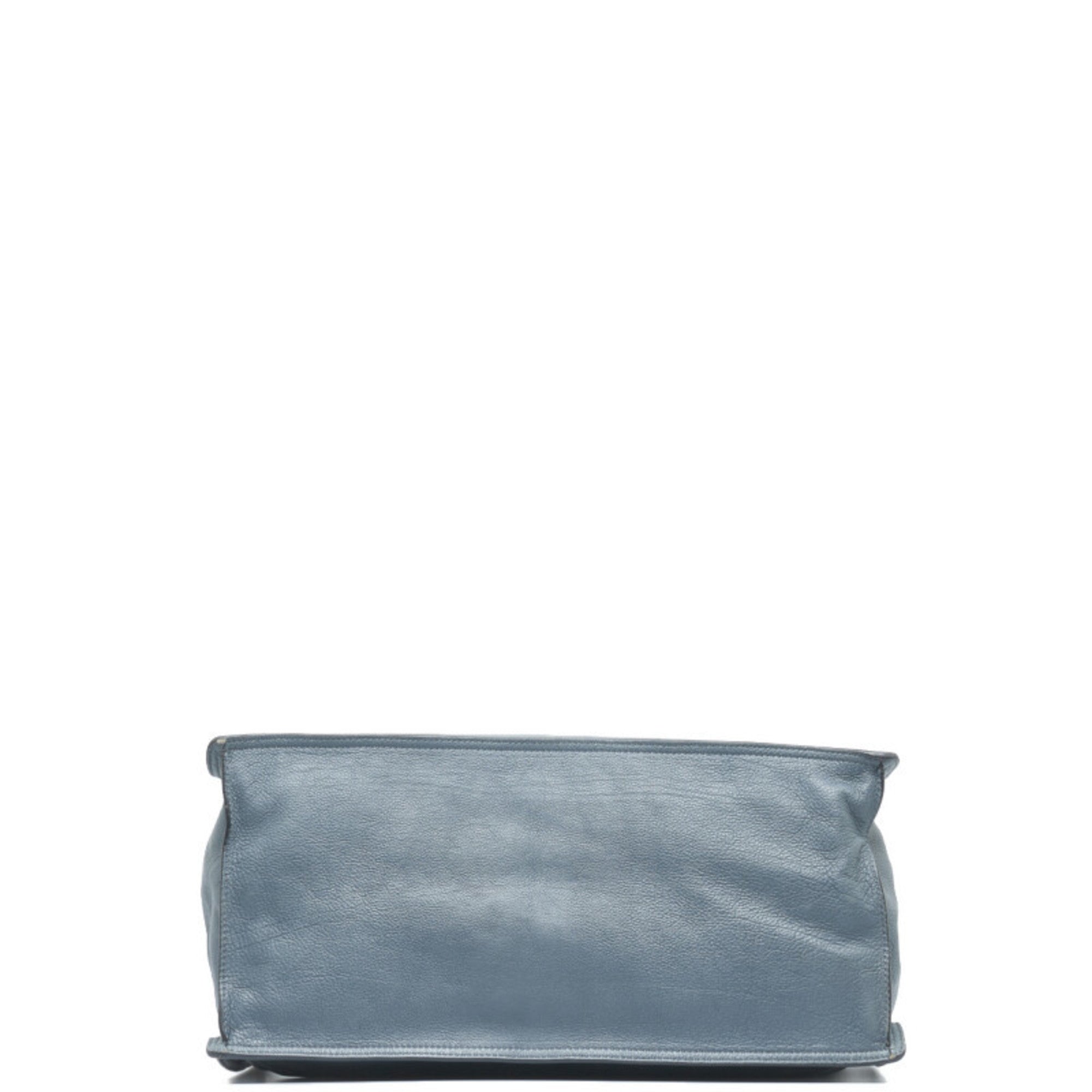 Prada Blue Light Blue Gray Leather Shoulder Bag Tote Bag