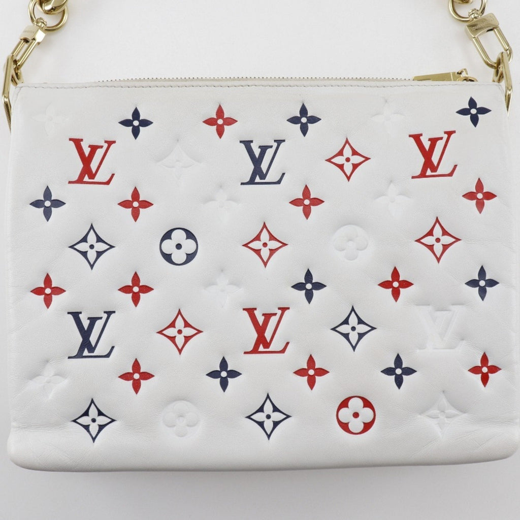 Louis Vuitton Navy Red Color White Leather Shoulder Bag