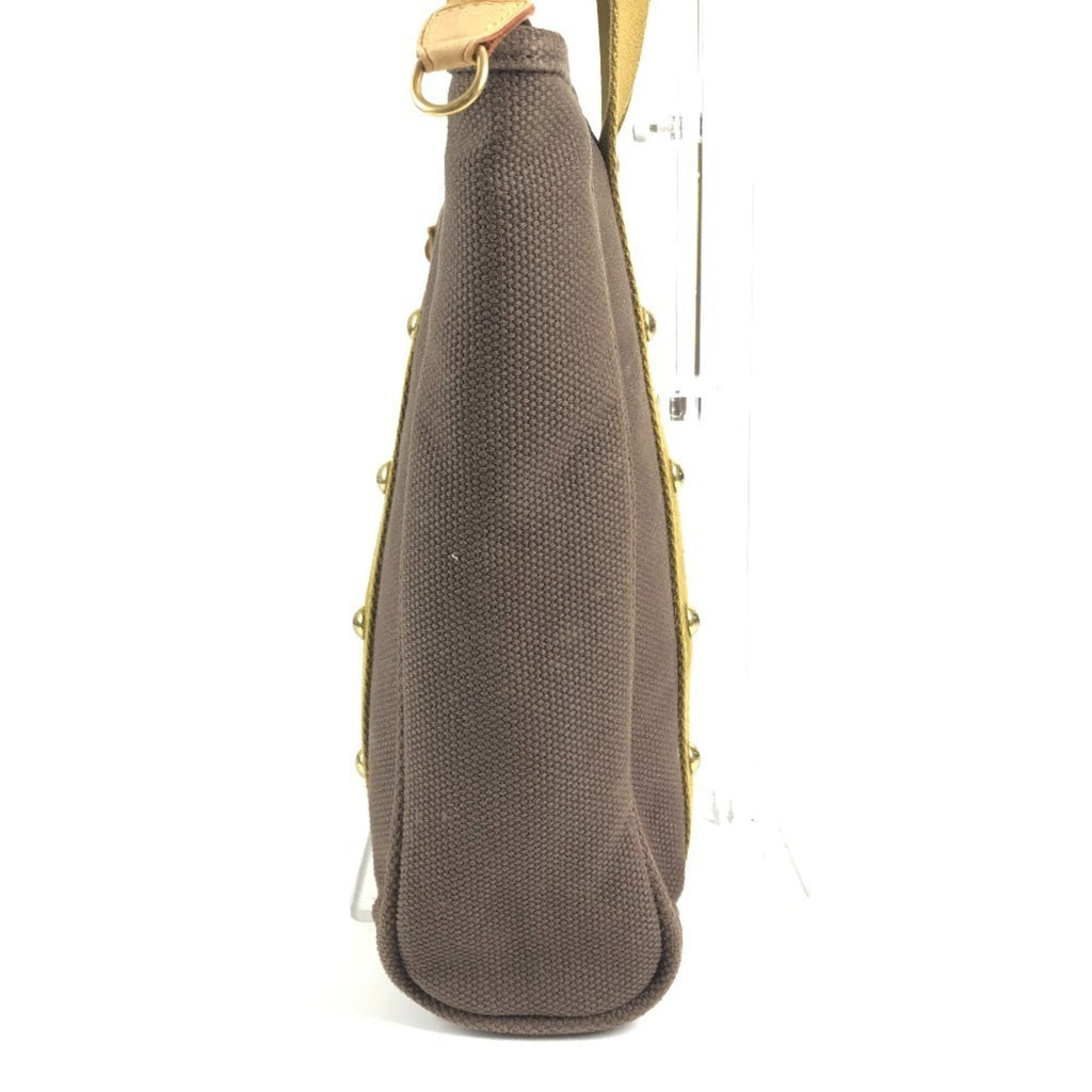 Louis Vuitton Brown Canvas Leather Shoulder Bag Tote Bag