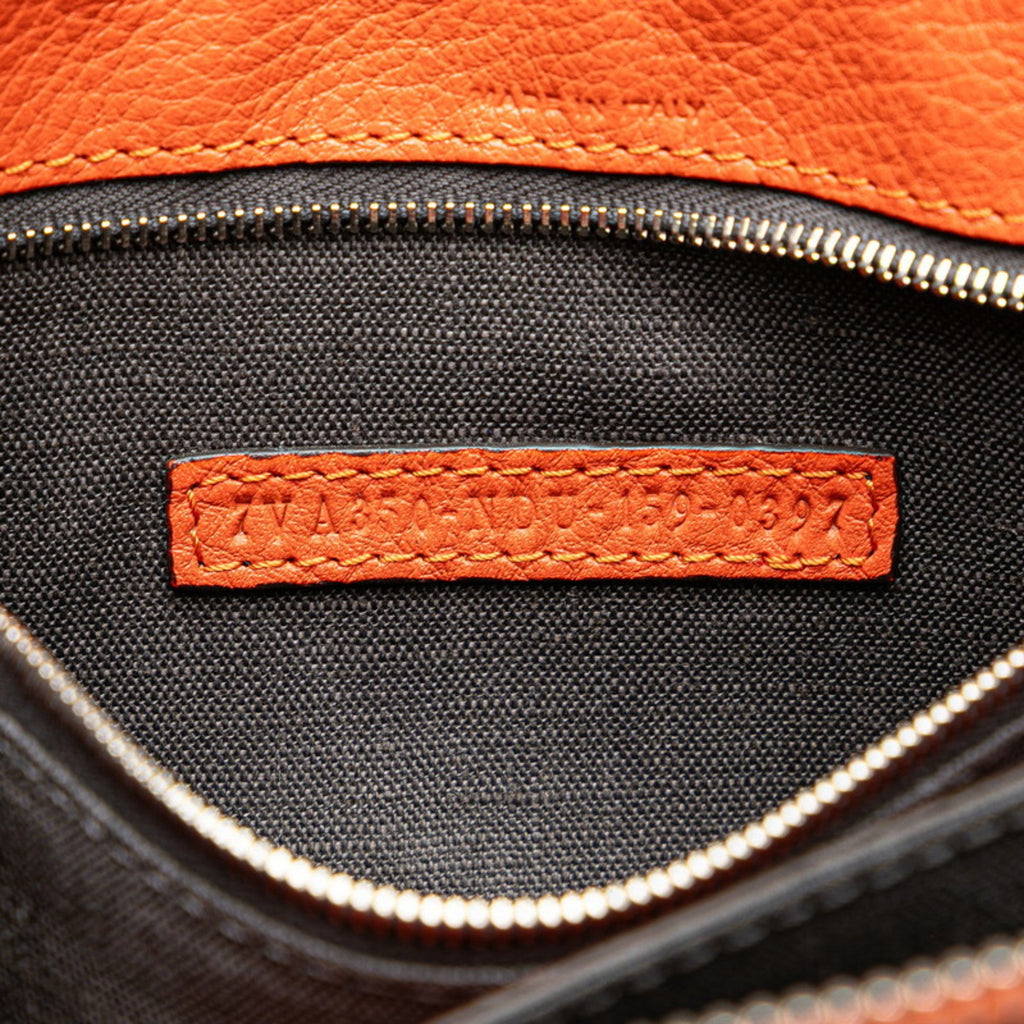 Fendi Orange Leather Clutch Bag
