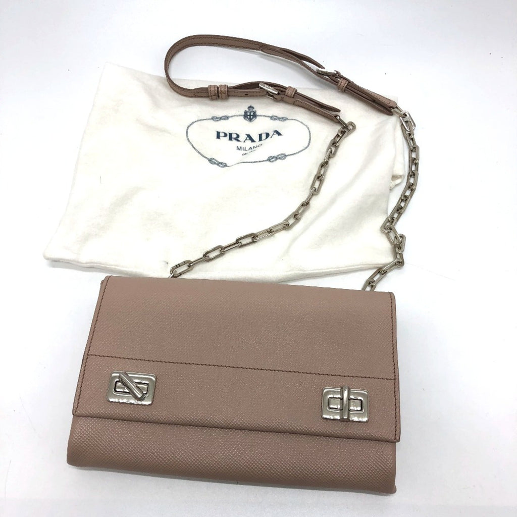 Prada Beige Leather Shoulder Bag