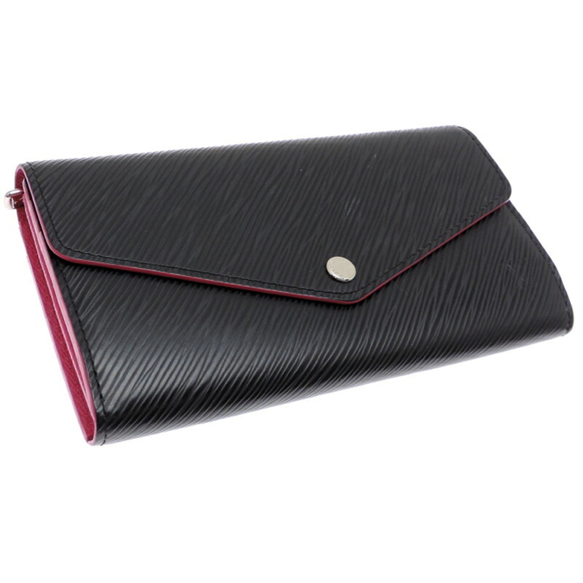 Louis Vuitton Black Hot Pink Noir Pink Epi Leather Long Wallet
