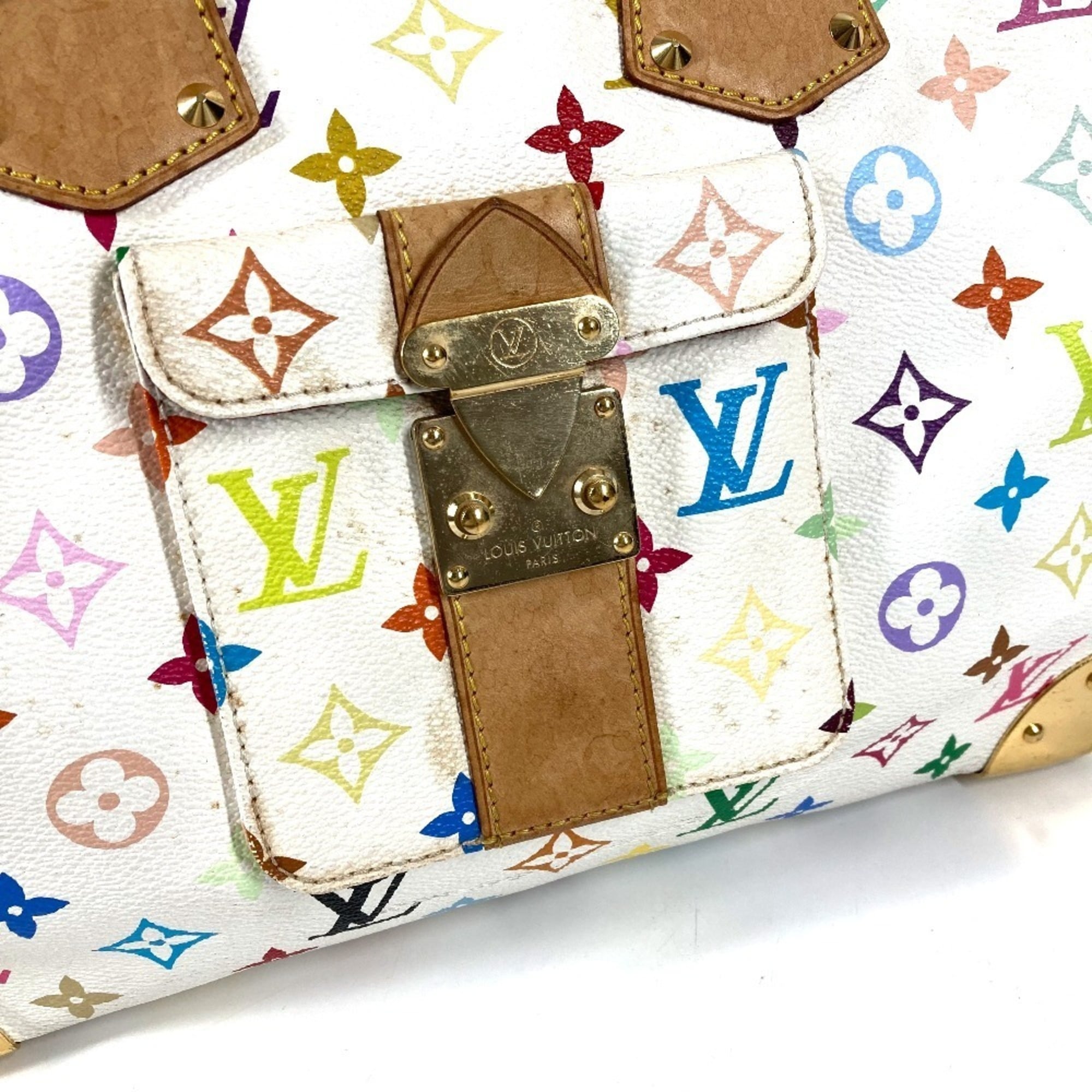 Louis Vuitton Monogram Multicolore Blanc White Monogram Multicolore Boston Bag Handbag
