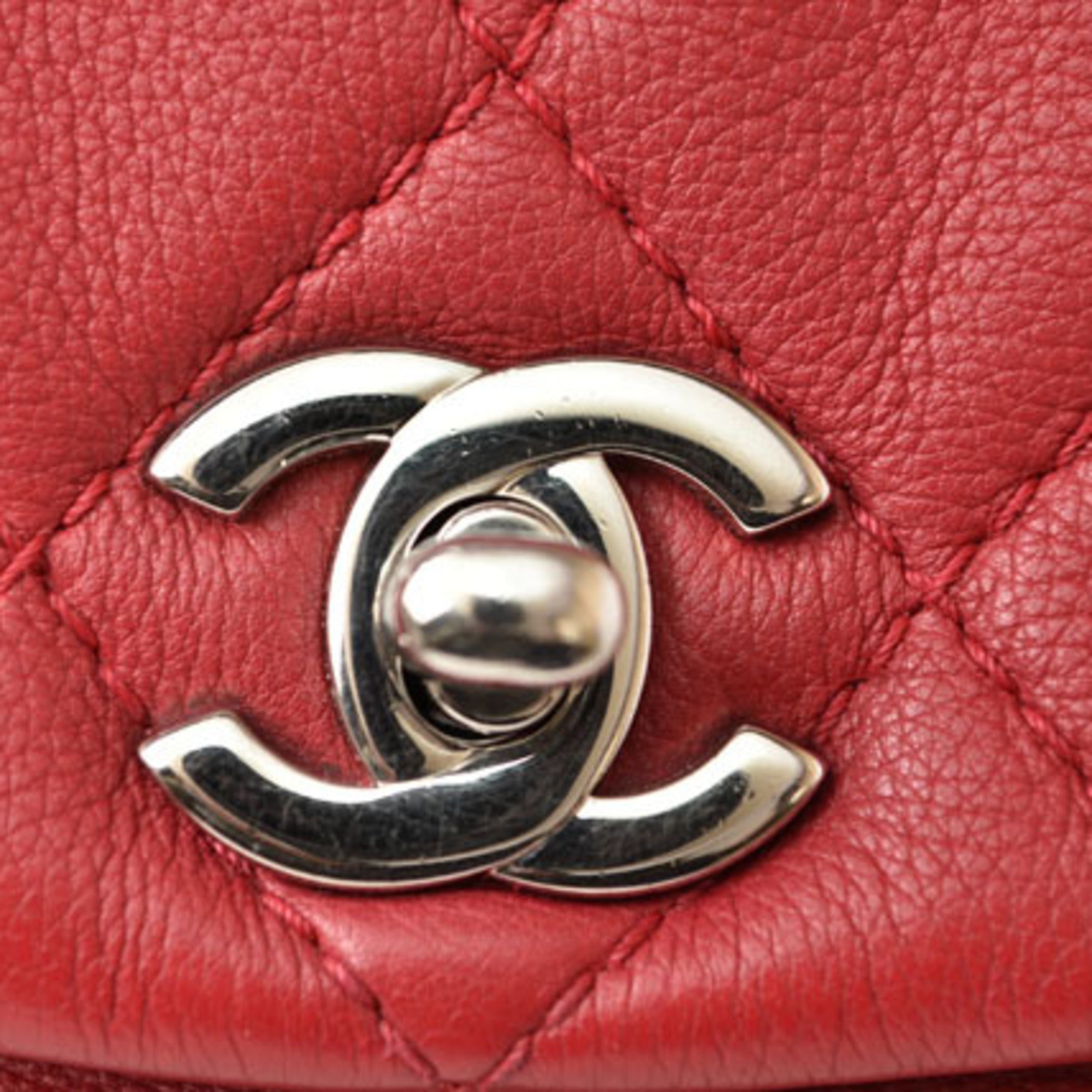 Chanel Red Color Leather Shoulder Bag