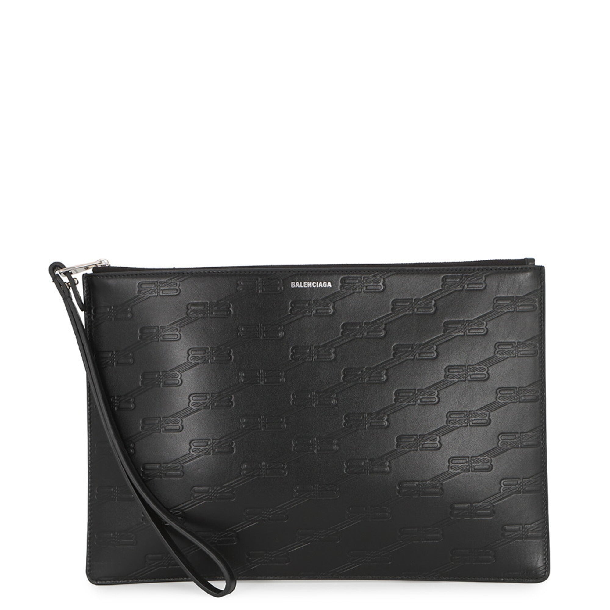 Balenciaga Black Leather Clutch Bag Handbag Pouch