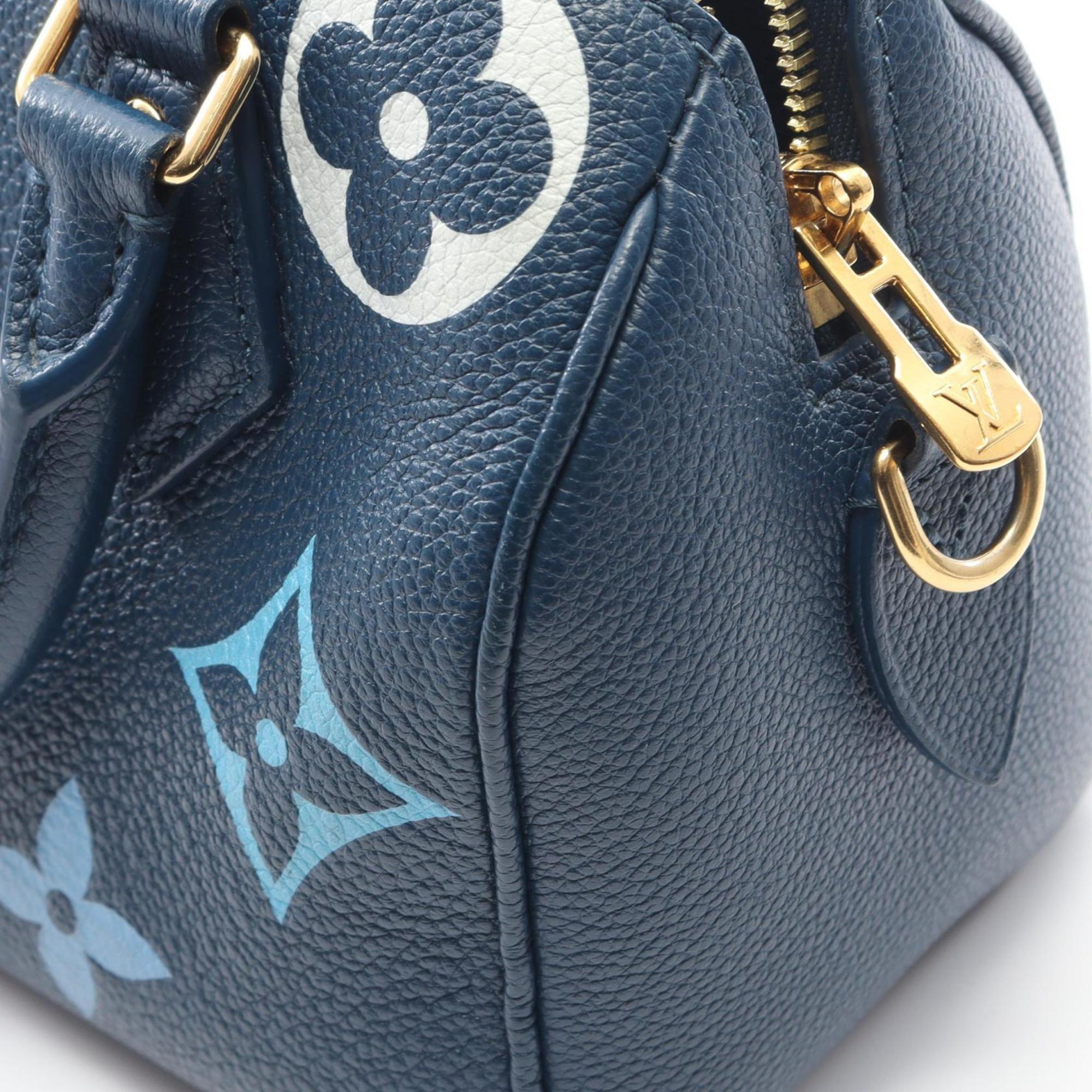 Louis Vuitton Blue Monogram Empreinte Leather Handbag